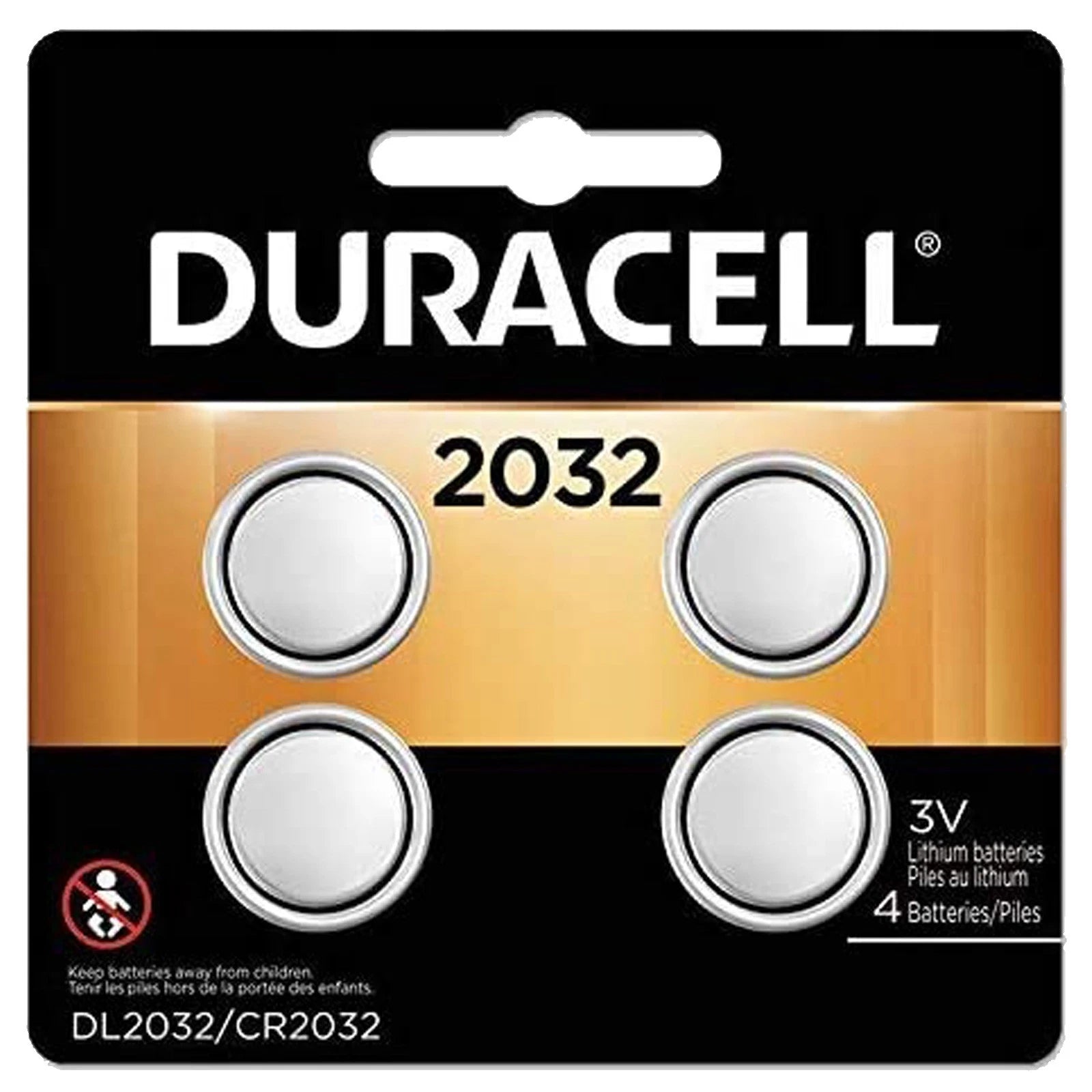 4PK Duracell DL2032 3V Lithium Coin Cell Battery BR2032 SB-T15 CR2332 BR2332