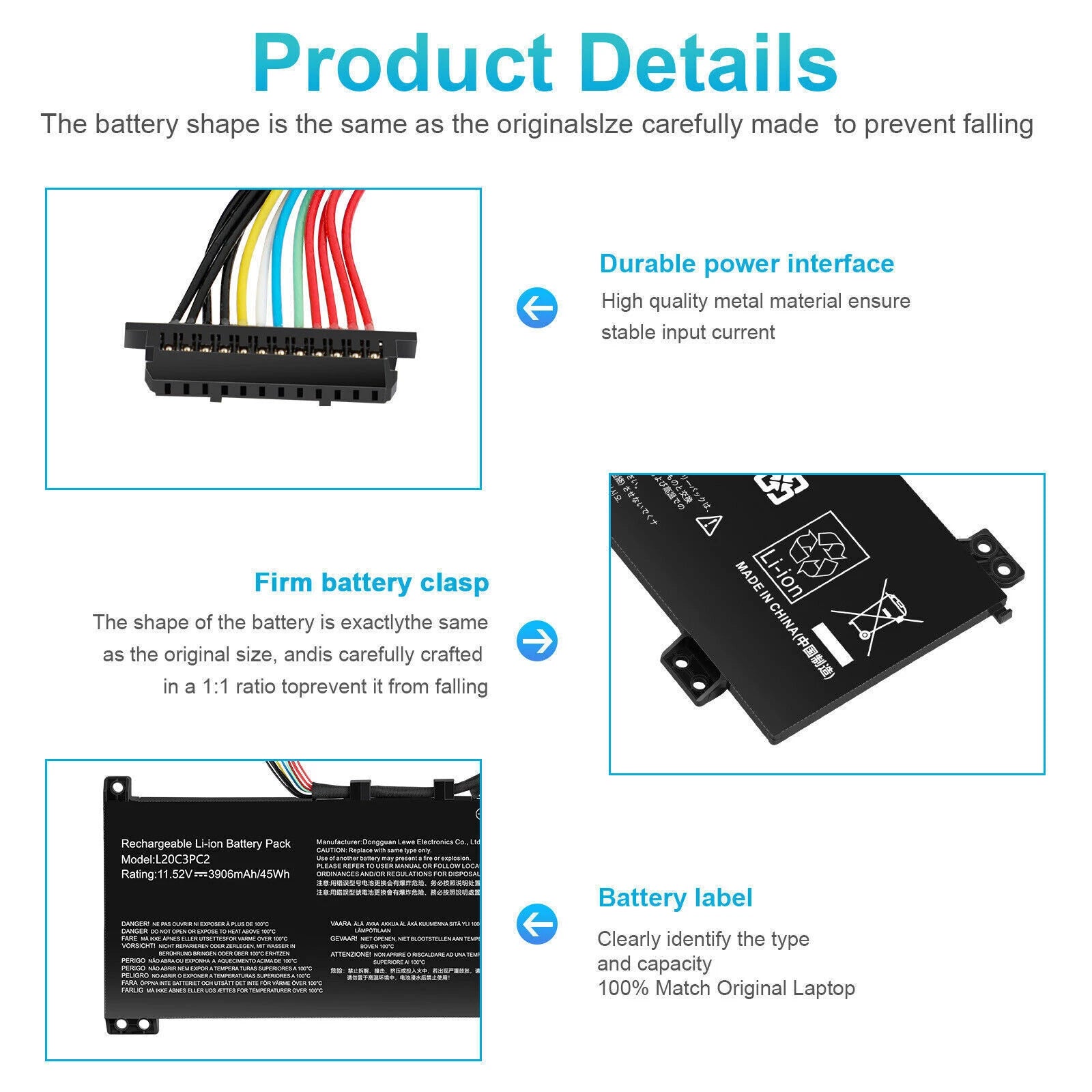 L20M3PC2 Battery for Lenovo Ideapad Gaming 3-15ACH6 82K2 L20C3PC2 L20D3PC 45Wh