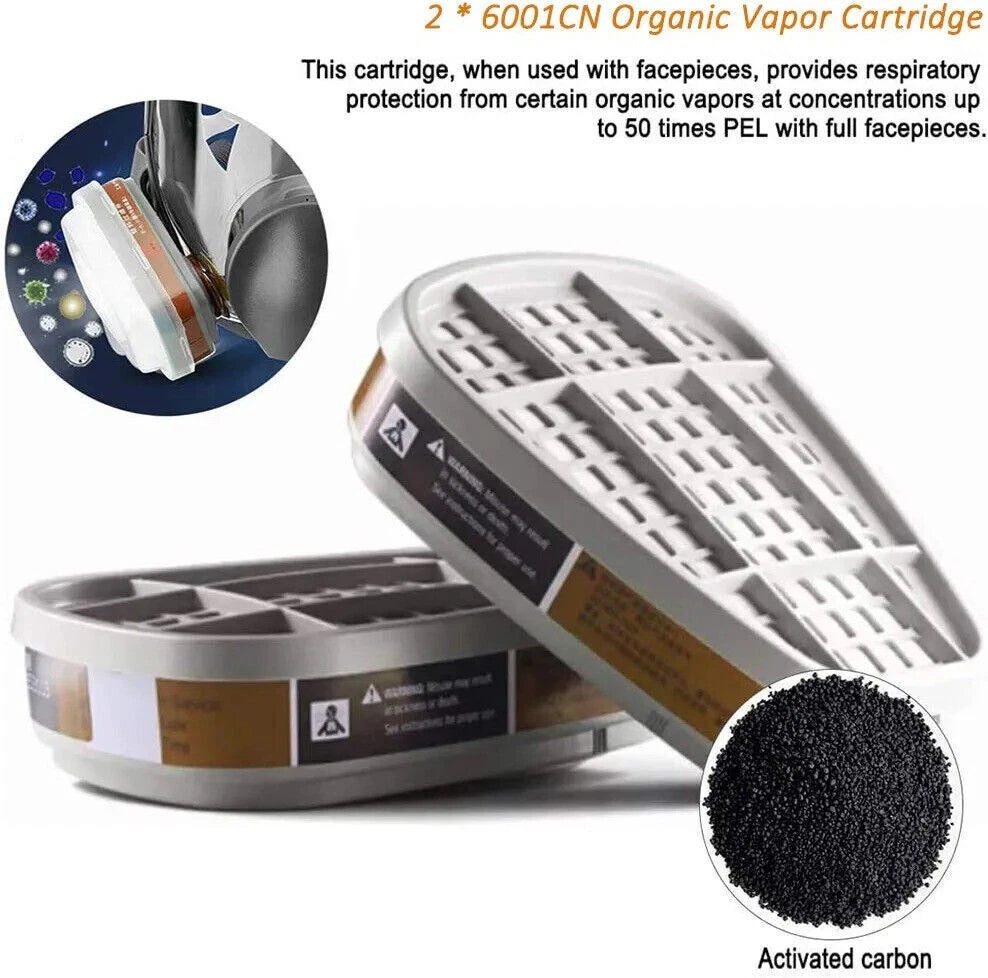4PCS 6001 filter cartridge for organic vapor for respirators 3M 6200 7502 series