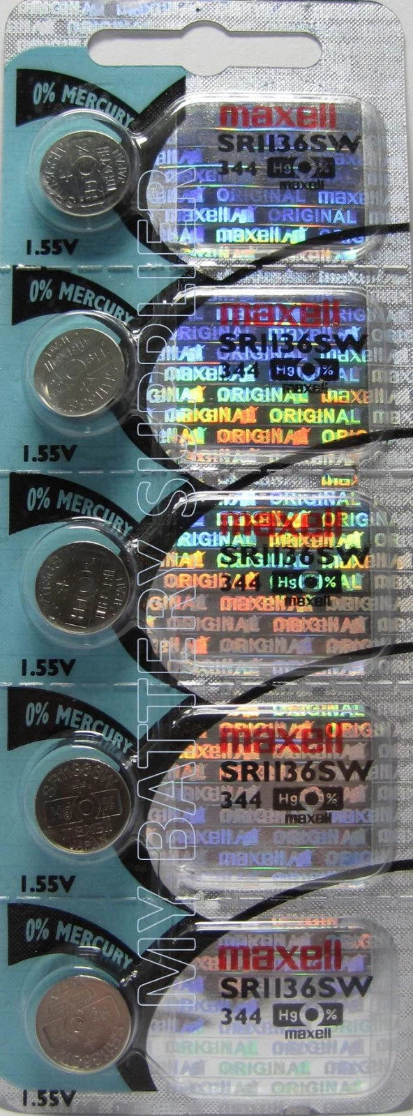 SR1136SW Maxell Batteries 5 Pk