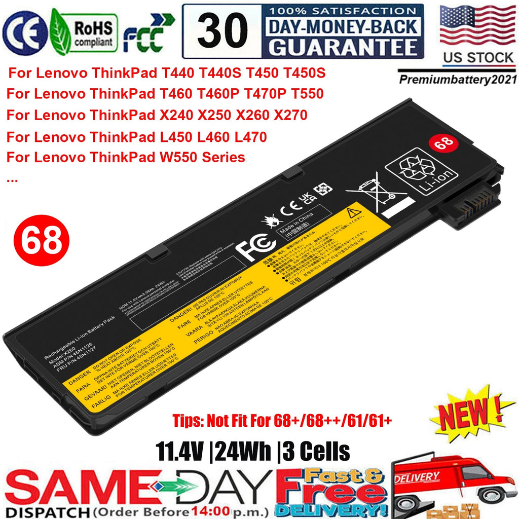 Battery For Lenovo L450 L460 T440s T440 T450 T450s T460 T550 T560 P50S W550s US
