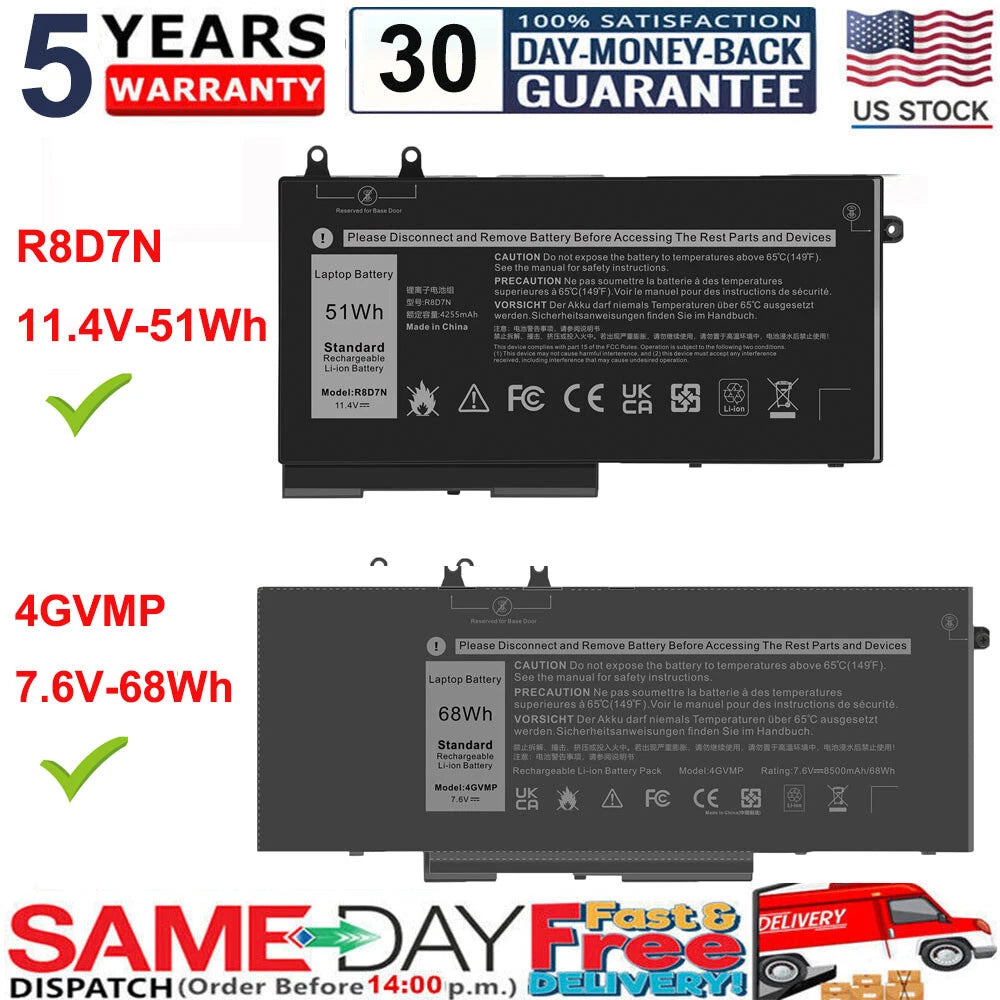 Battery for Dell Precision 3540 M3540 Latitude 5400 5410 5500 5510 4GVMP R8D7N
