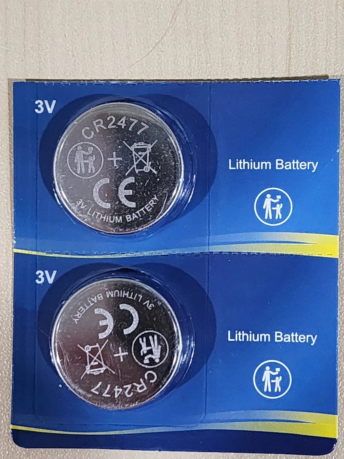 2 pc Tcbest CR2477 2477 Lithium Coin Cell 3V Battery Fresh