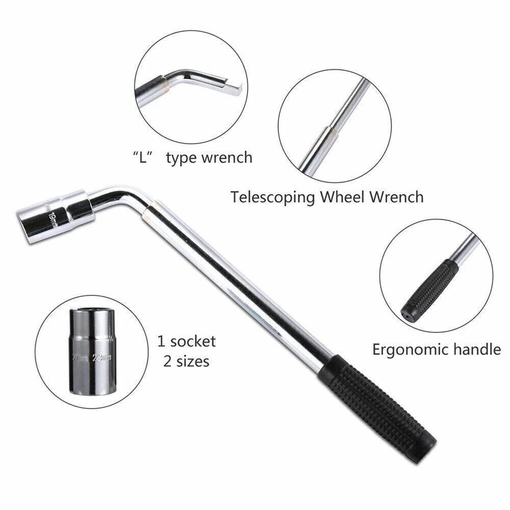 2 Ton Scissor Jack Handle Crank Tool Car Van Garage Tire Wheel Lug Wrench Jack
