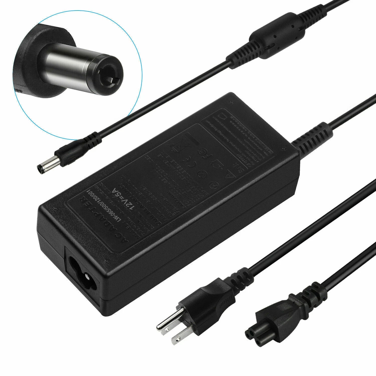 12V 5A Adapter Charger For LCD Monitor 3D Printer LED Strips CCTV Camera System