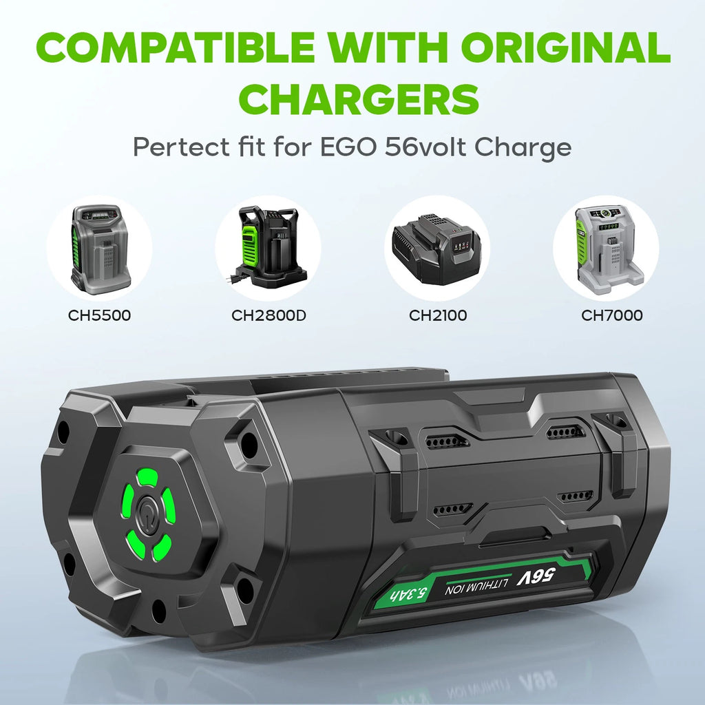 5300mAh Replacement Battery for EGO 56V Battery Power Tool BA2800 BA1400 BA4200