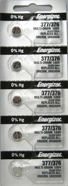 ENERGIZER 377/376 SR626SW SR626W WATCH BATTERIES NEW SEALED Authorize Seller