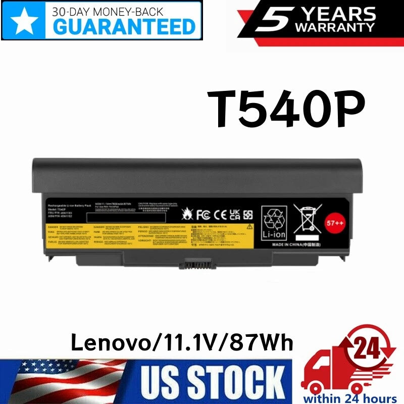 ?57++ Battery For Lenovo ThinkPad T440P T540P W540 W541 L440 L540 Series 87Wh