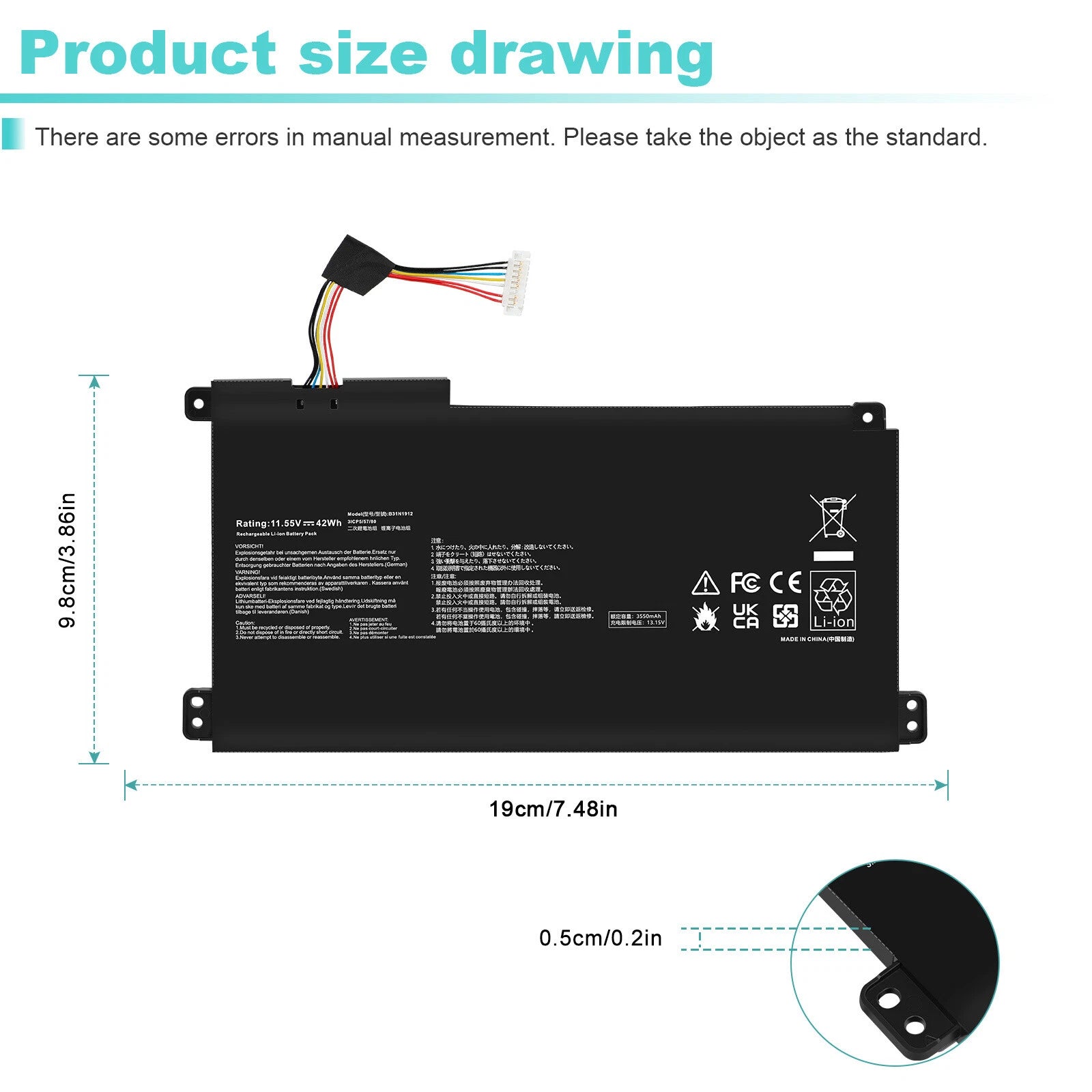 B31N1912 C31N1912 Battery for ASUS VivoBook14 E410M E410MA E510M L410MA Notebook