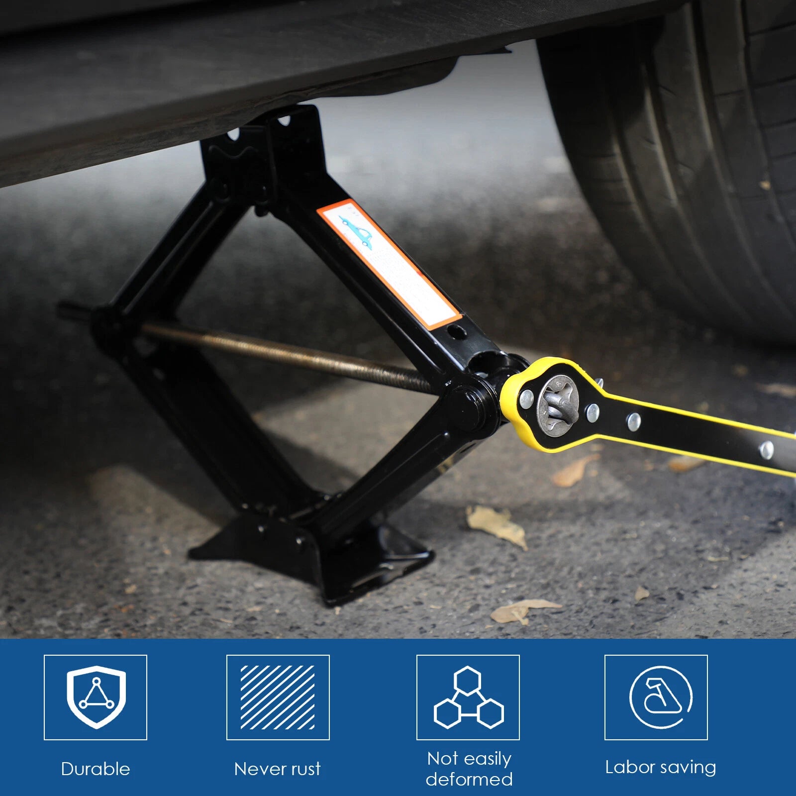 Scissor Jack 2.5 Ton Steel Scissor Car Lift Jack Kit with Hexagonal Lug Wrench