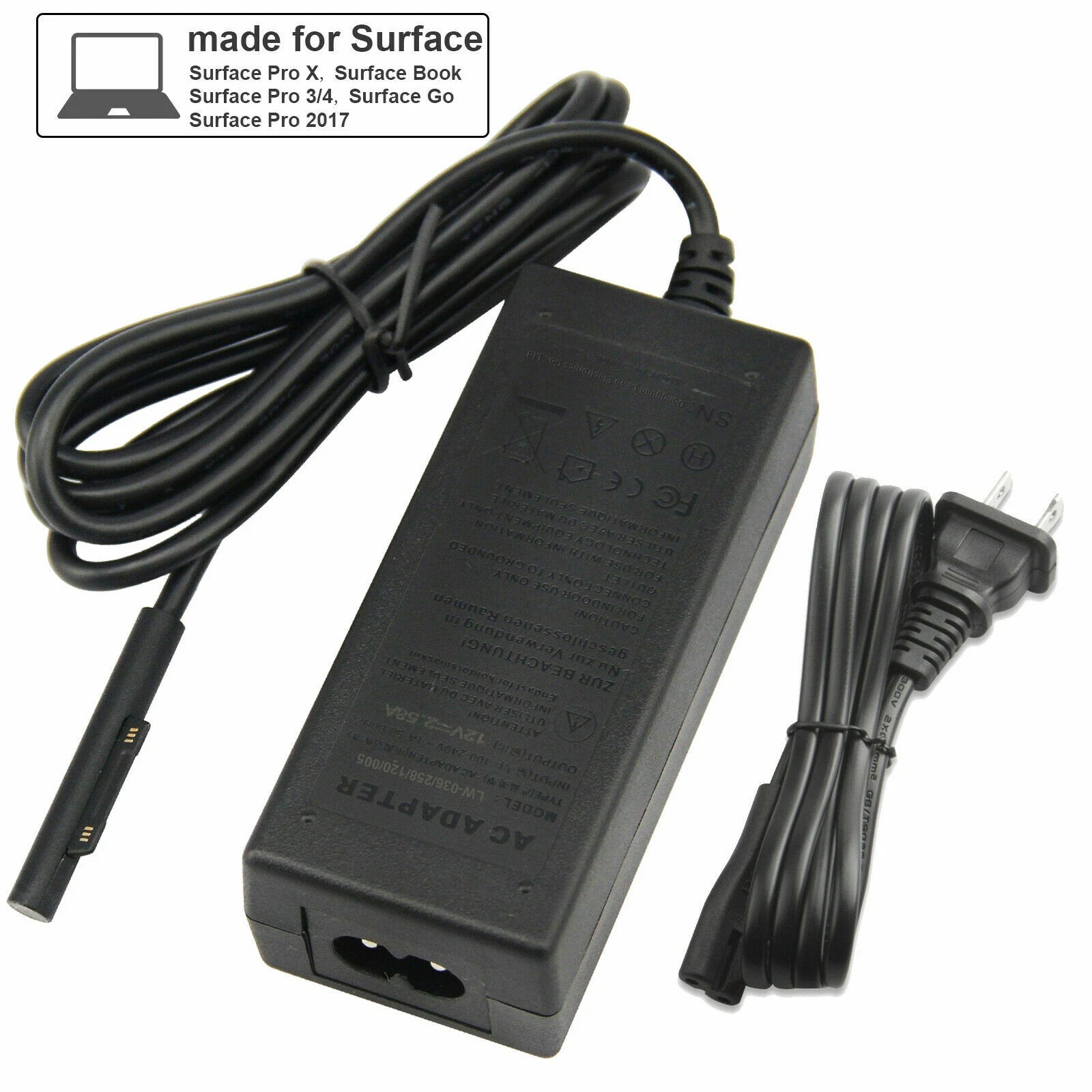 For Microsoft Surface 2 3 RT, Pro 1 2 3 4 5 6 7 Windows 8 10.6 Tablet Charger