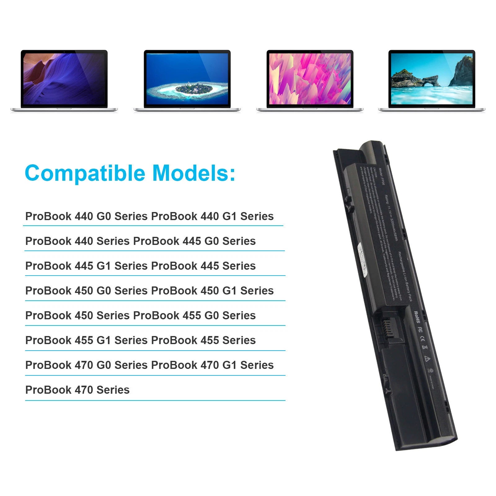 For HP FP06 ProBook Replace Battery 440 450 445 470 455 HSTNN-LB4K 708457-001