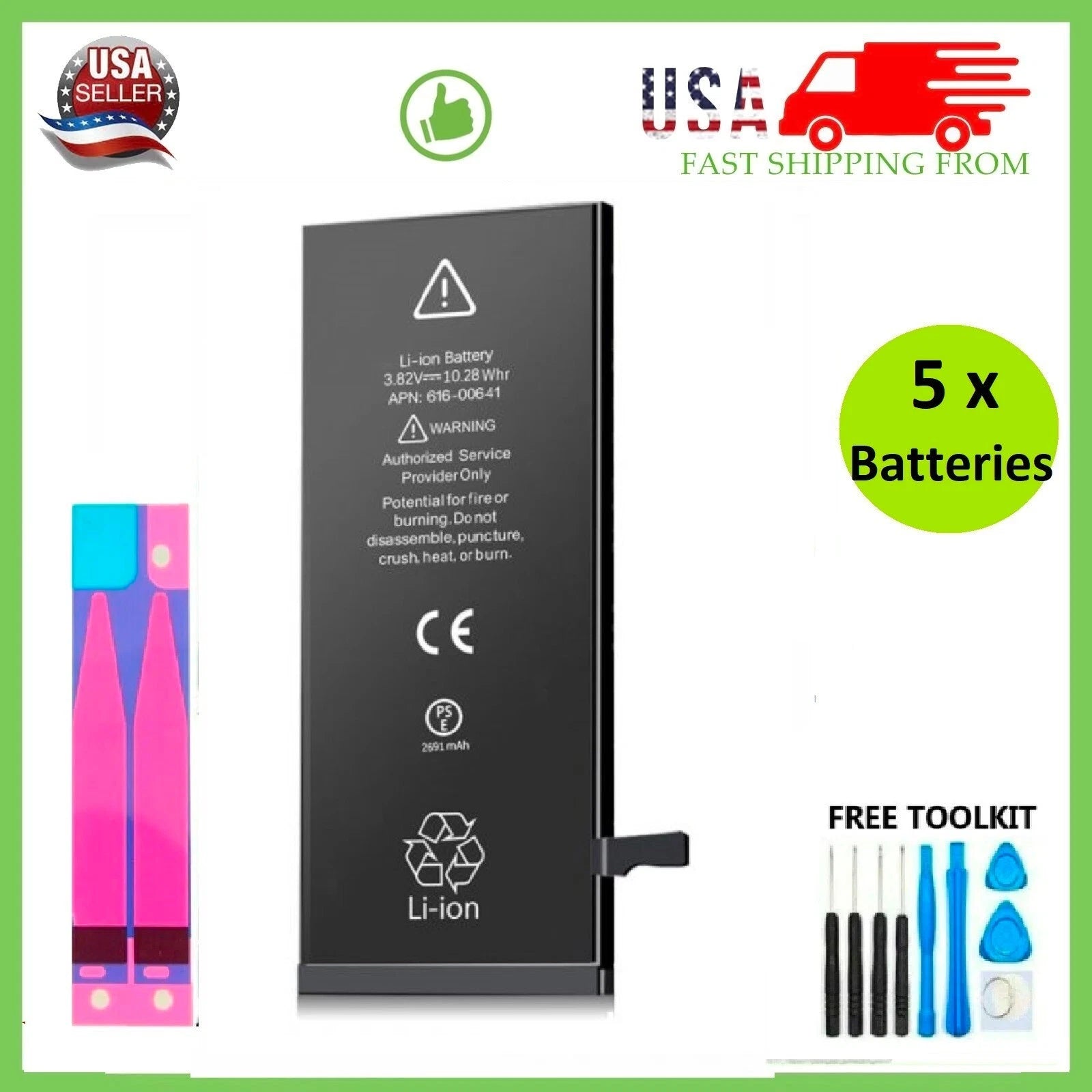 Premium Quality Replacement Internal Battery For iPhone 8/8 Plus + Free Tool LOT