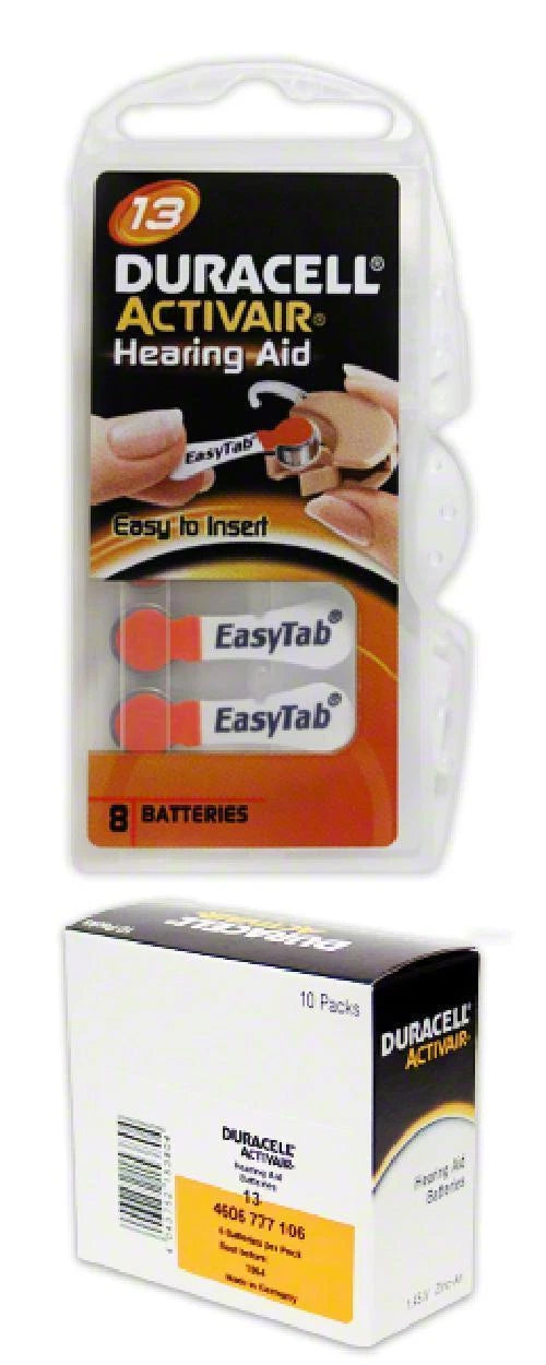 Duracell Activair Mercury Free Hearing Aid Batteries Size 13 (40-160) Exp-2029