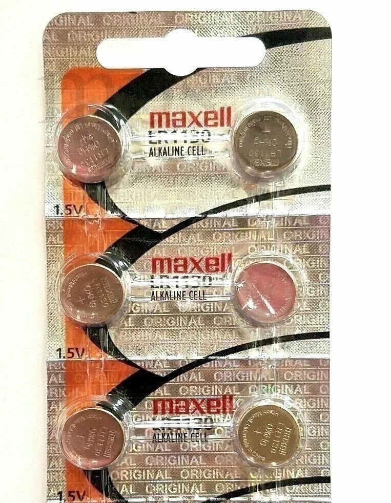 (6 piece) LR1130 Maxell 189 389 LR54 SR1130SW AG10 New Alkaline Battery