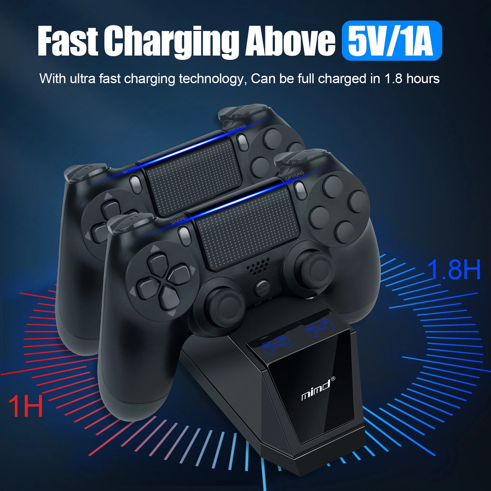 For PS4 PlayStation 4 Controller Dual Fast Charger Dock Station Charging Stand