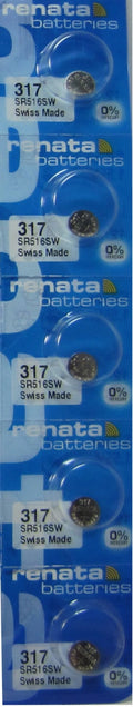 Renata Silver Oxide SR516SW Batteries 317 x 5