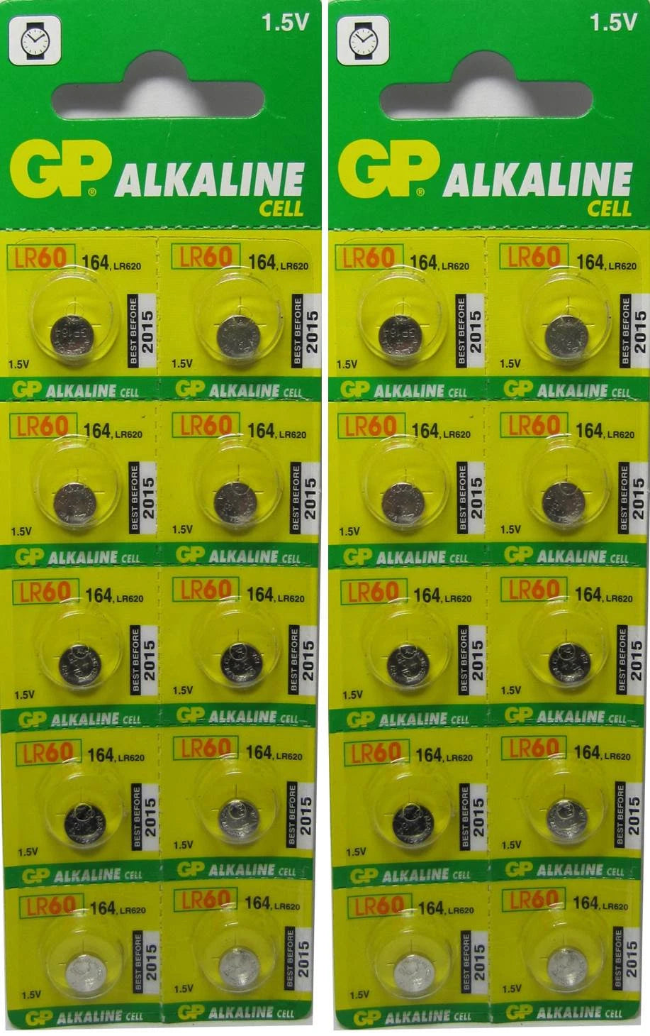 20 Pcs LR621 GP164 Alkaline Button Cell Batteries