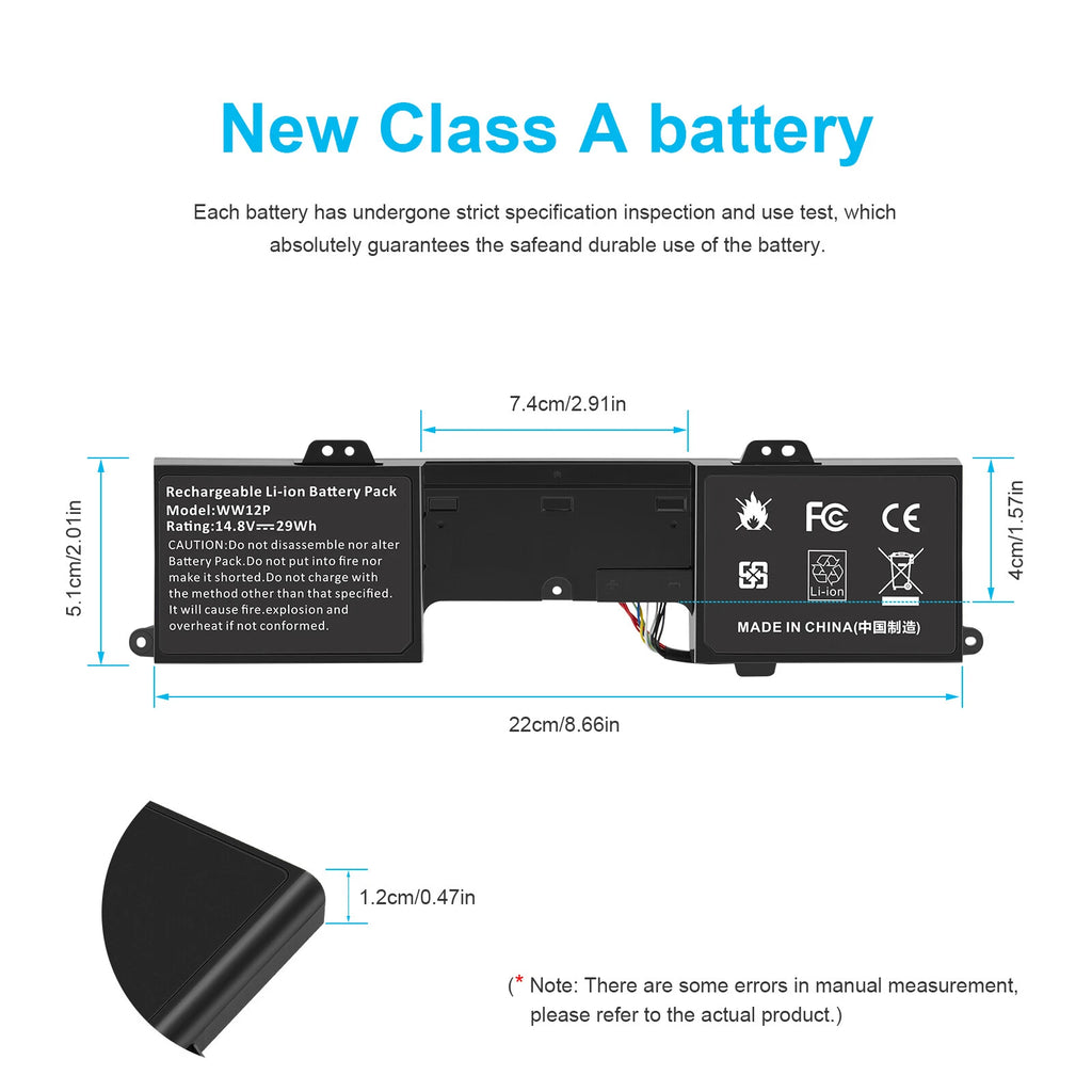 For Dell Inspiron DUO 1090 Tablet PC 14.8V 29Wh 4 Cell Battery 9YXN1 TR2F1 WW12P
