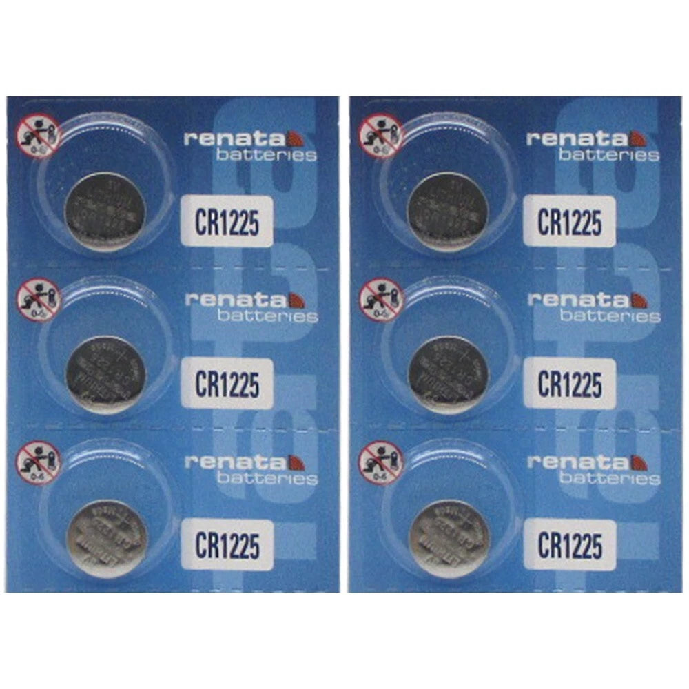 Cr1225 Battery (6 Pack) - Renata, Lithium Coin Cell, 3V