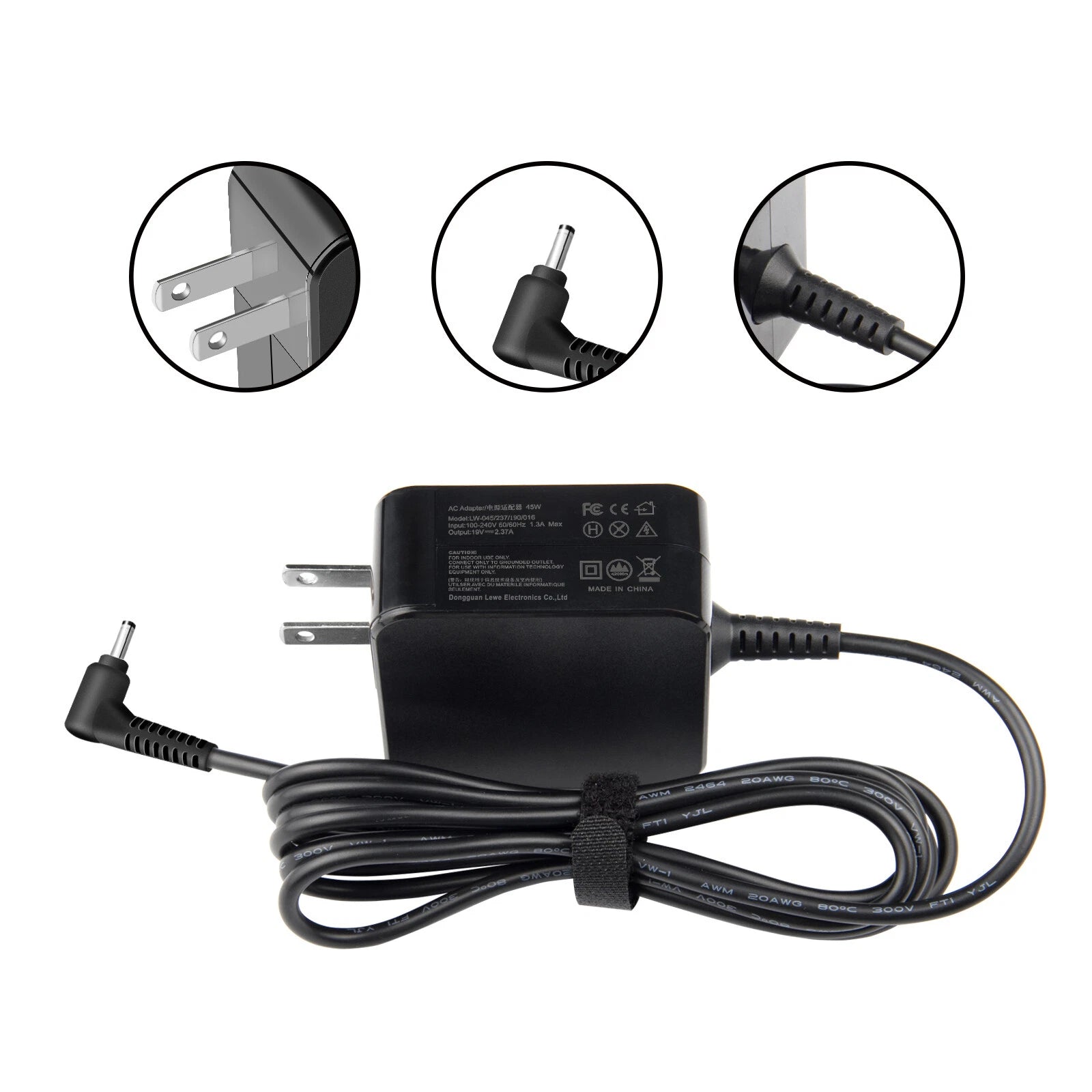 45W AC Adapter Charger For Acer Chromebook 14 15 Series CB3-431-C539, CB5-571