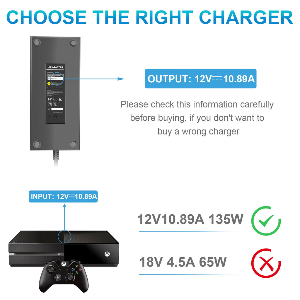AC Adapter Brick Charger Power Supply Cord Cable for Microsoft XBOX ONE Console