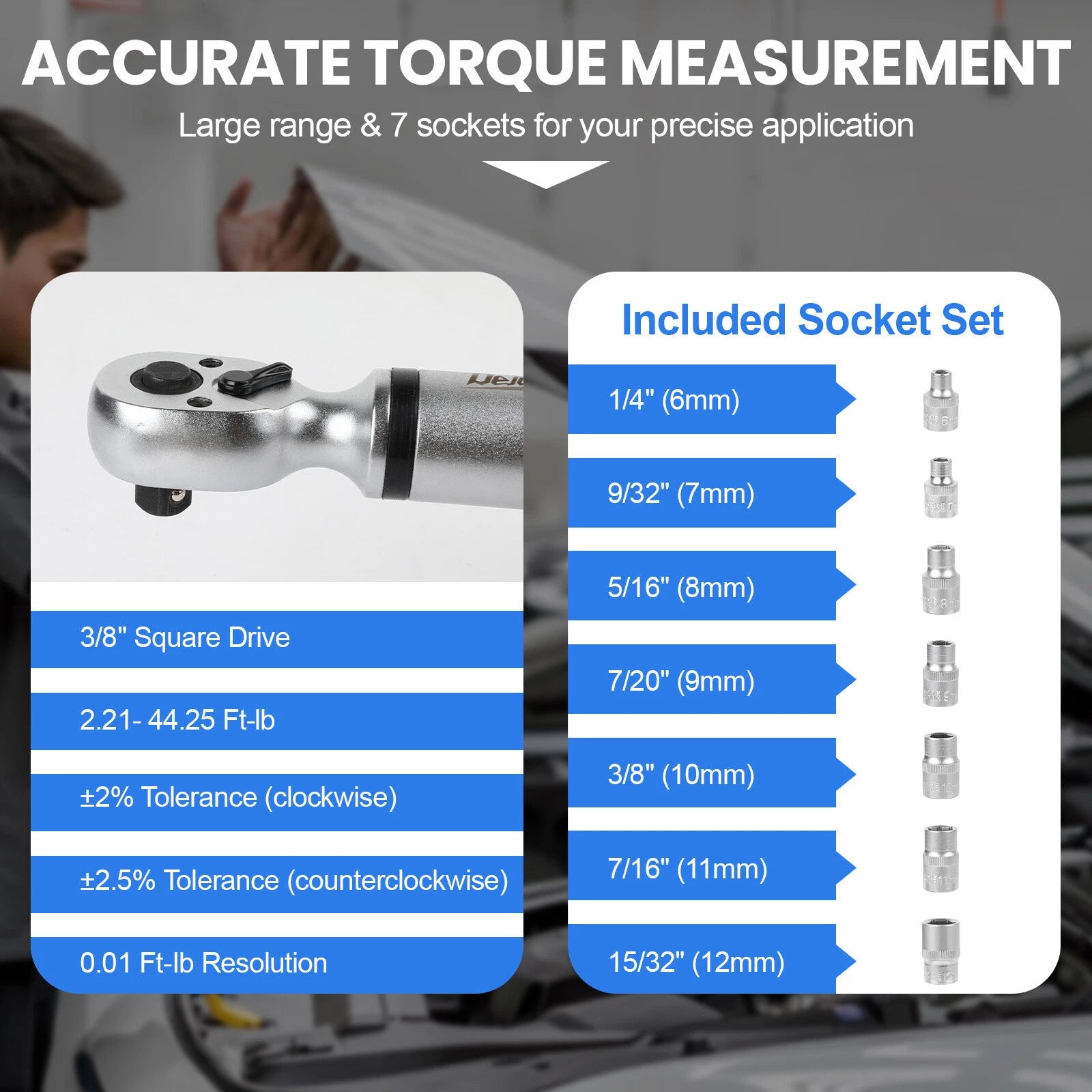 ?Torque Wrench Adjustable Digital/Mechanical Torque Wrench 1/2'' 3/8" 1/4''Drive
