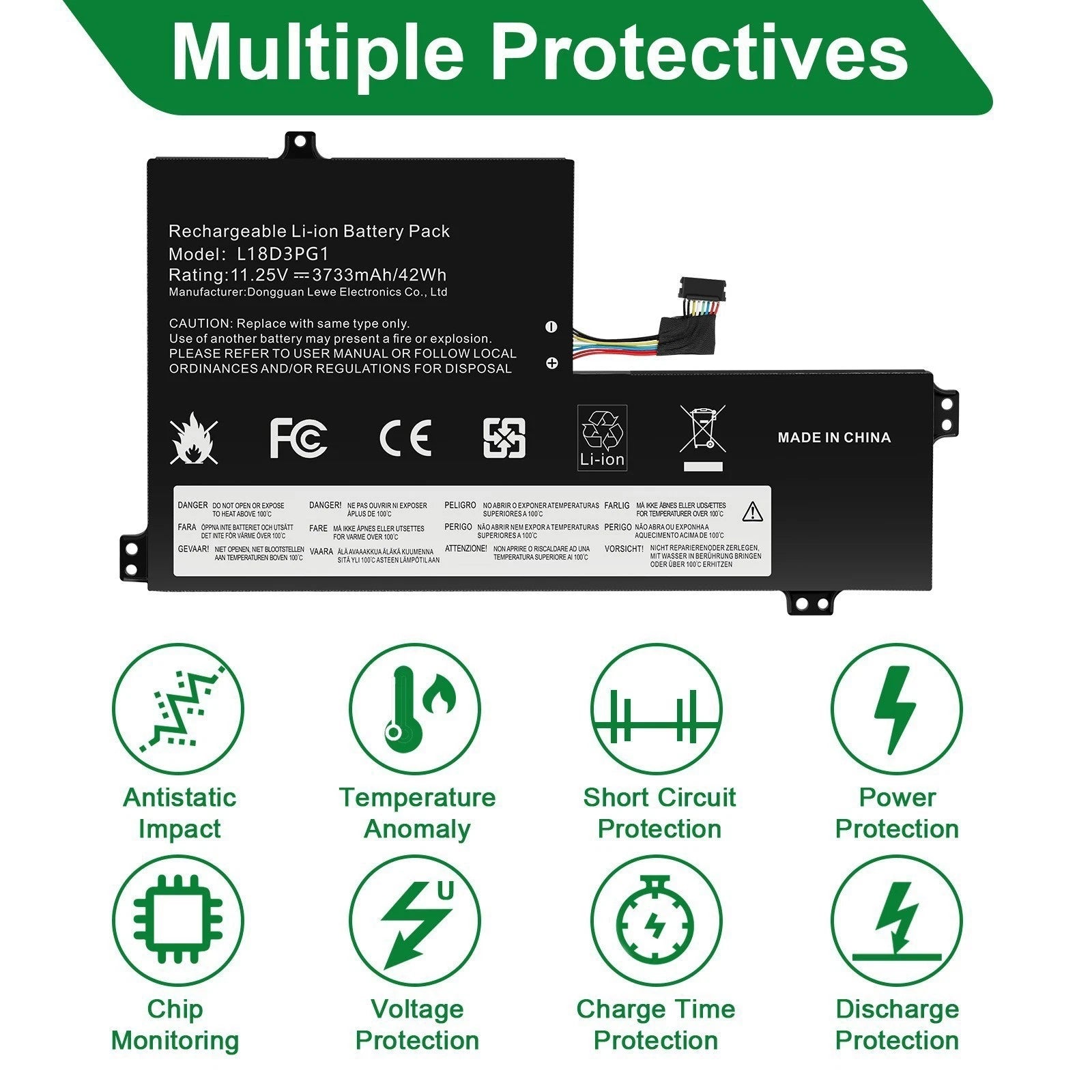 ?L17M3PB0 L17L3PB0 L18D3PG1 Battery For Lenovo 100E 300E 2nd Gen 500E Chromebook
