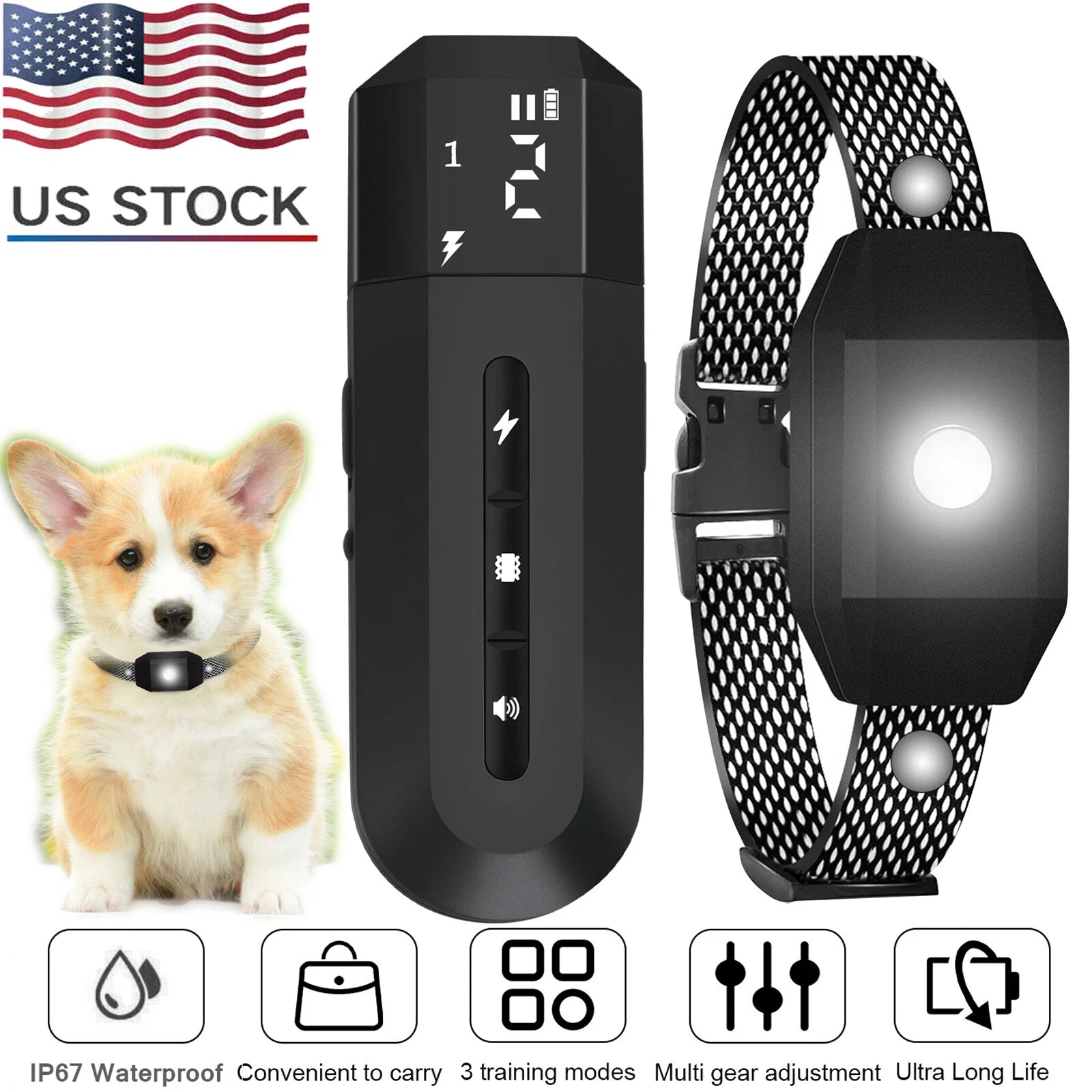 1650 FT Remote Dog Training Shock Collar Waterproof for Small Medium Large Dogs