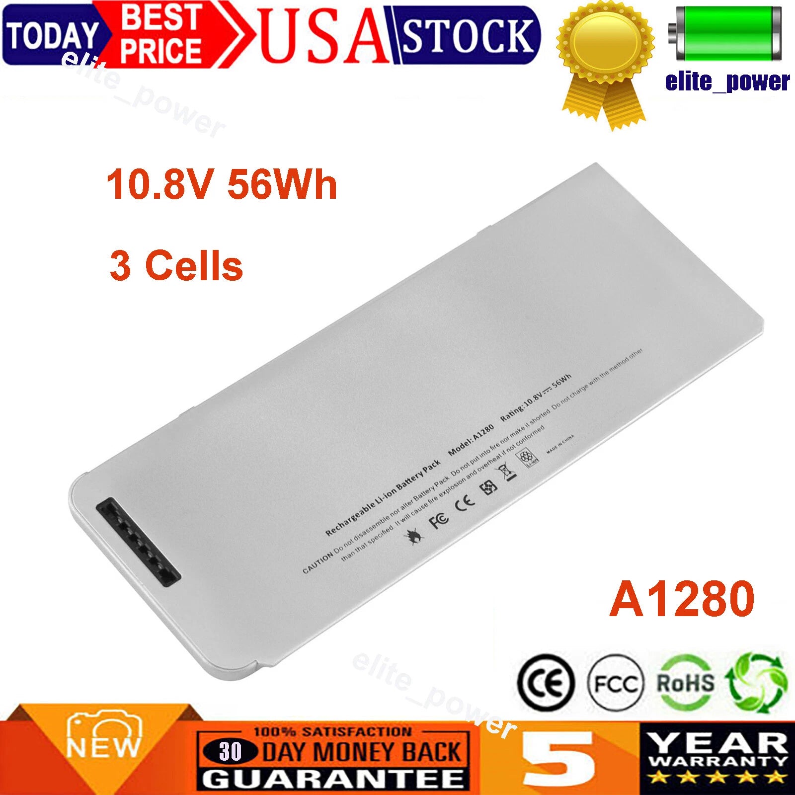 NEW A1280 Battery for Apple MacBook 13" A1278 Aluminum Unibody Late 2008 Laptop