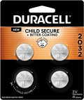 Duracell CR2032 3V Lithium Battery, Child Safety Features, 4 Count Pack,...