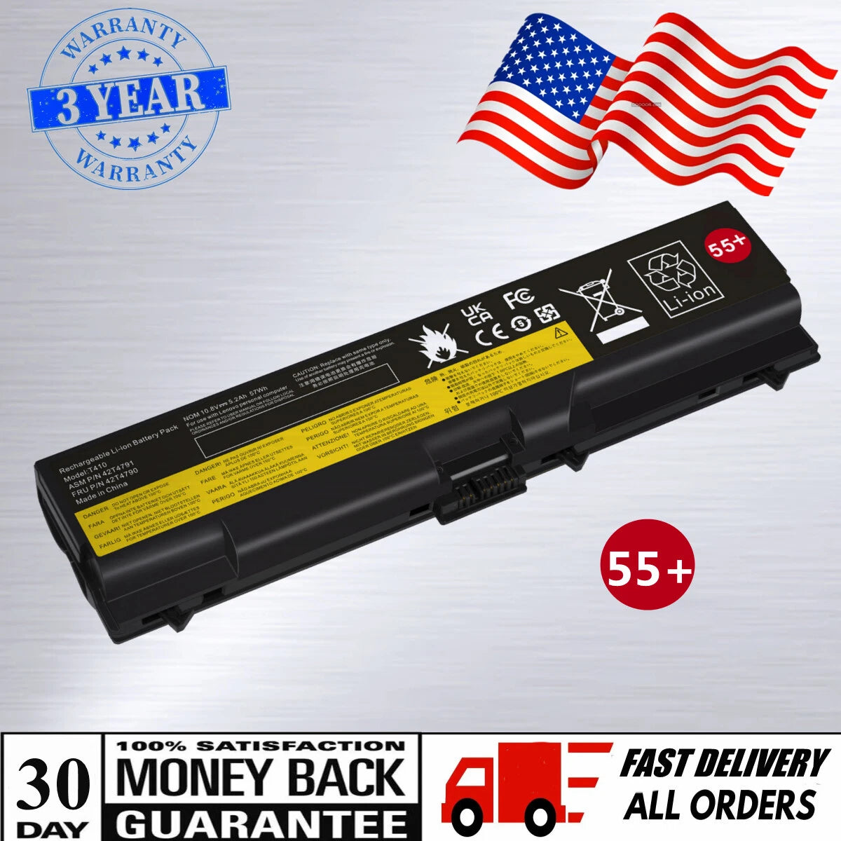 Battery for Lenovo Thinkpad T410 T420 T510 T520 W510 W520 SL410 SL510 6/9 Cell