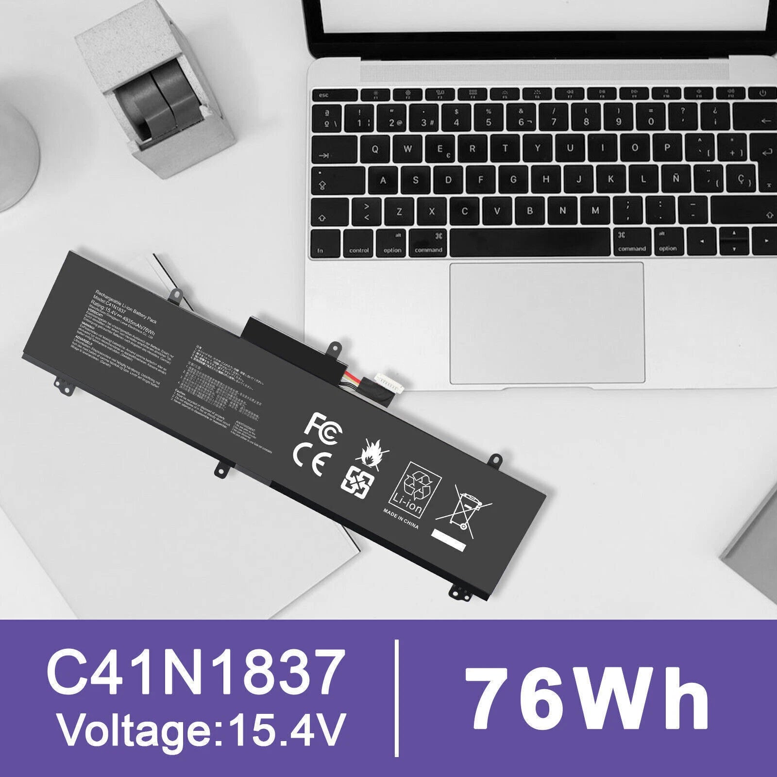 ??Battery C41N1837 For Asus Rog Zephyrus GA502DU GA532DU GU502 GU532 GX502 76WH