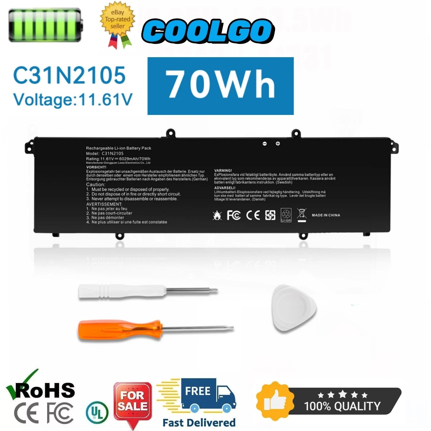 C31N2105 Battery For Asus VivoBook 15X OLED X1503ZA S 15 K3502ZA 15X M1503QA