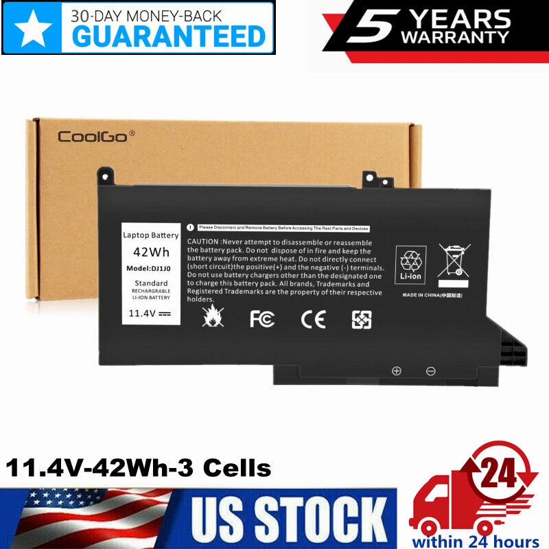 ?DJ1J0 Battery For Dell Latitude 12 7280 7290 13 7380 7390 14 7480 7490 PGFX4
