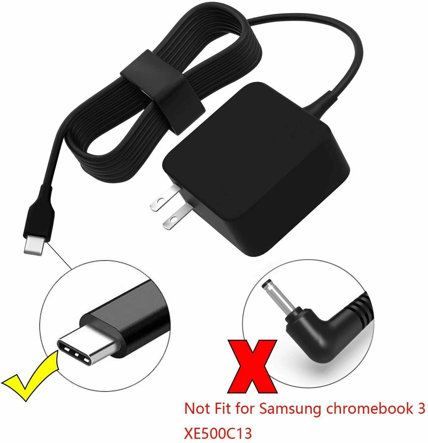 For Samsung Chromebook 4 Plus W16-030N1A PA-1300-87 Laptop Charger Power Adapter