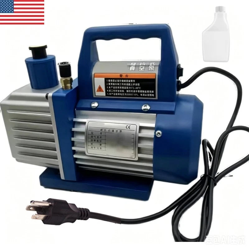 4CFM Rotary Vane Deep Vacuum Pump 1/3HP AC Air Tool R12 R134 HVAC Refrigerant