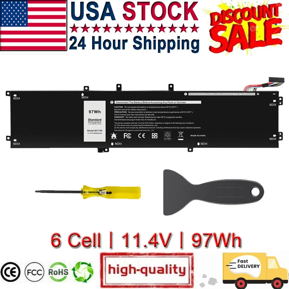 97Wh 11.4V 4K1VM W62W6 XYCW0 NYD3W NCC3D Battery For Dell G7 17 7700