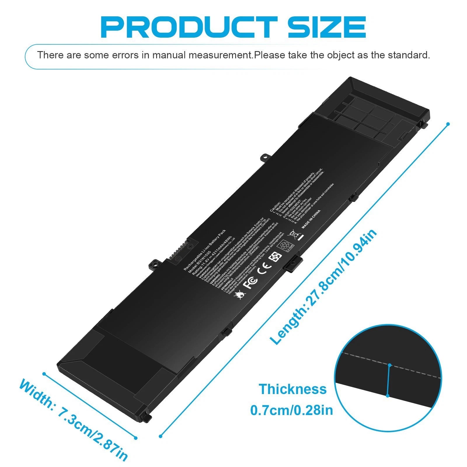 Replace B31N1535 Battery For Asus Zenbook UX310UA UX310UQ UX410UA UX410UQ Series