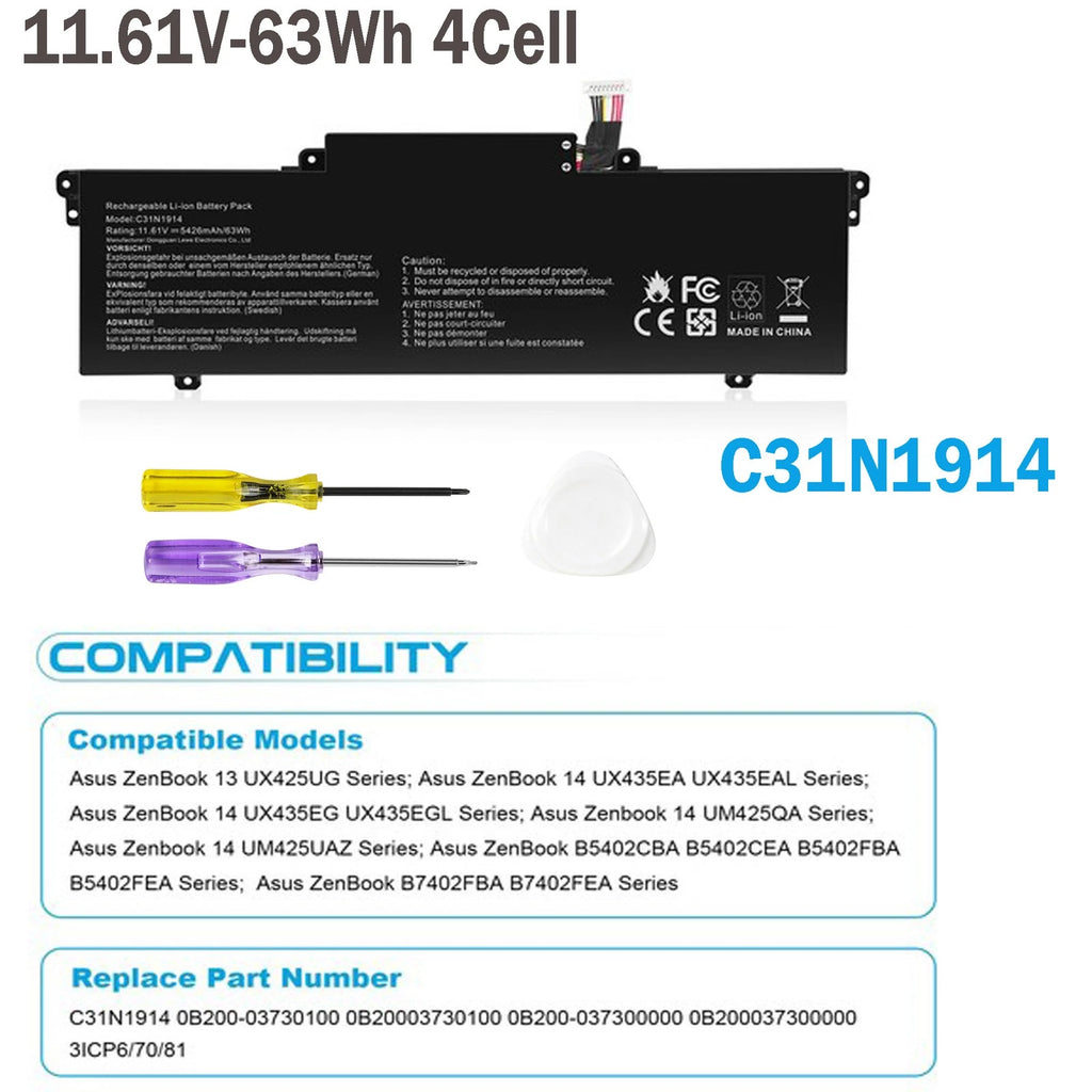 C31N1914 Battery For Asus ZenBook14 UX435EA UX435EG UM425QA B7402FEA 3ICP6/70/81