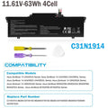 C31N1914 Battery For Asus ZenBook14 UX435EA UX435EG UM425QA B7402FEA 3ICP6/70/81
