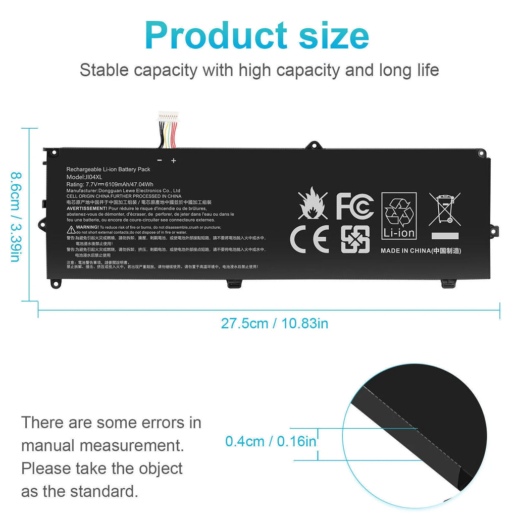 JI04XL Battery For HP Elite X2 1012 G2-1LV76EA 901247-855 901307-541 HSN-I07C