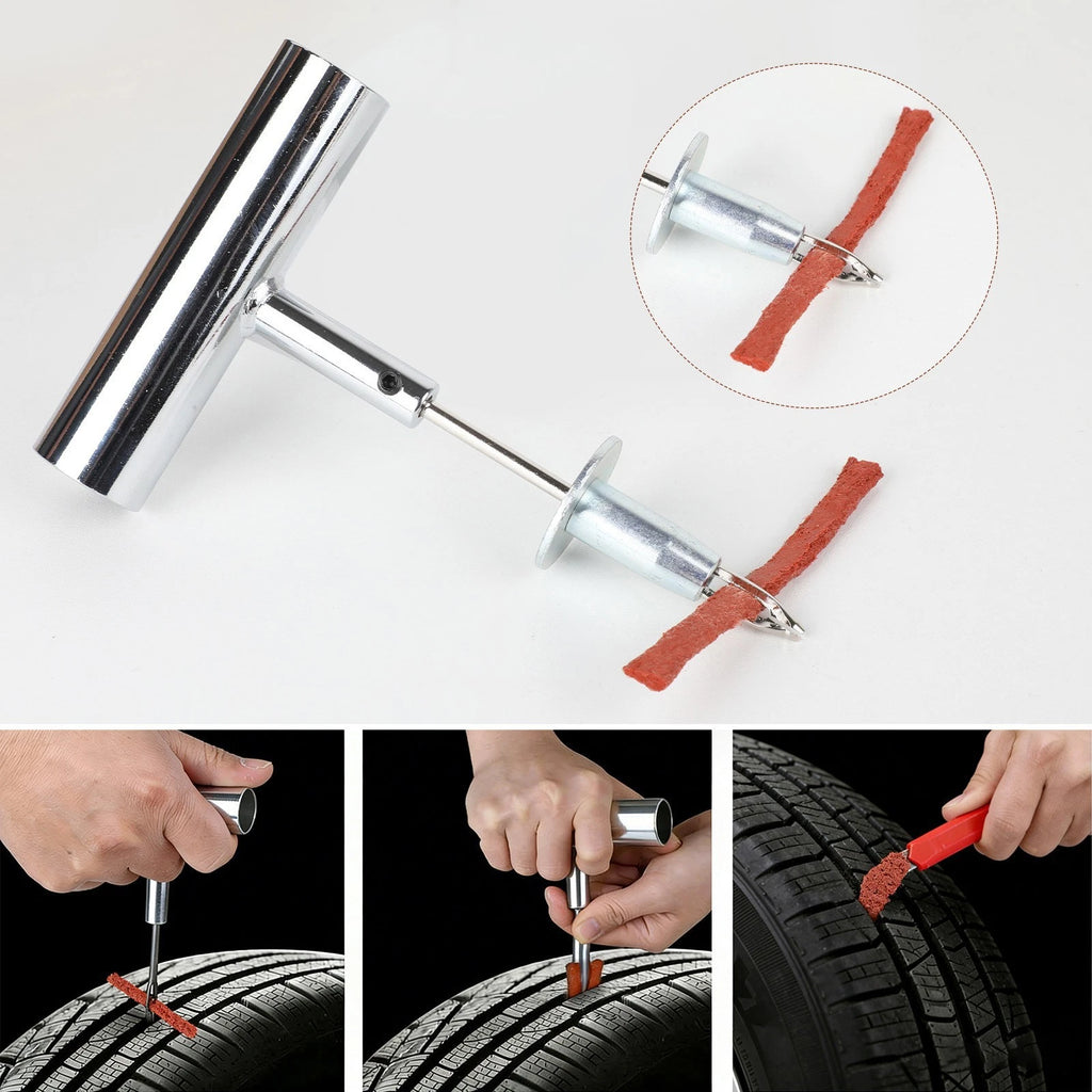 85Pc Car Tire Repair Tool Heavy Duty Flat Tire Repair Kits Plug Patch Truck Kit