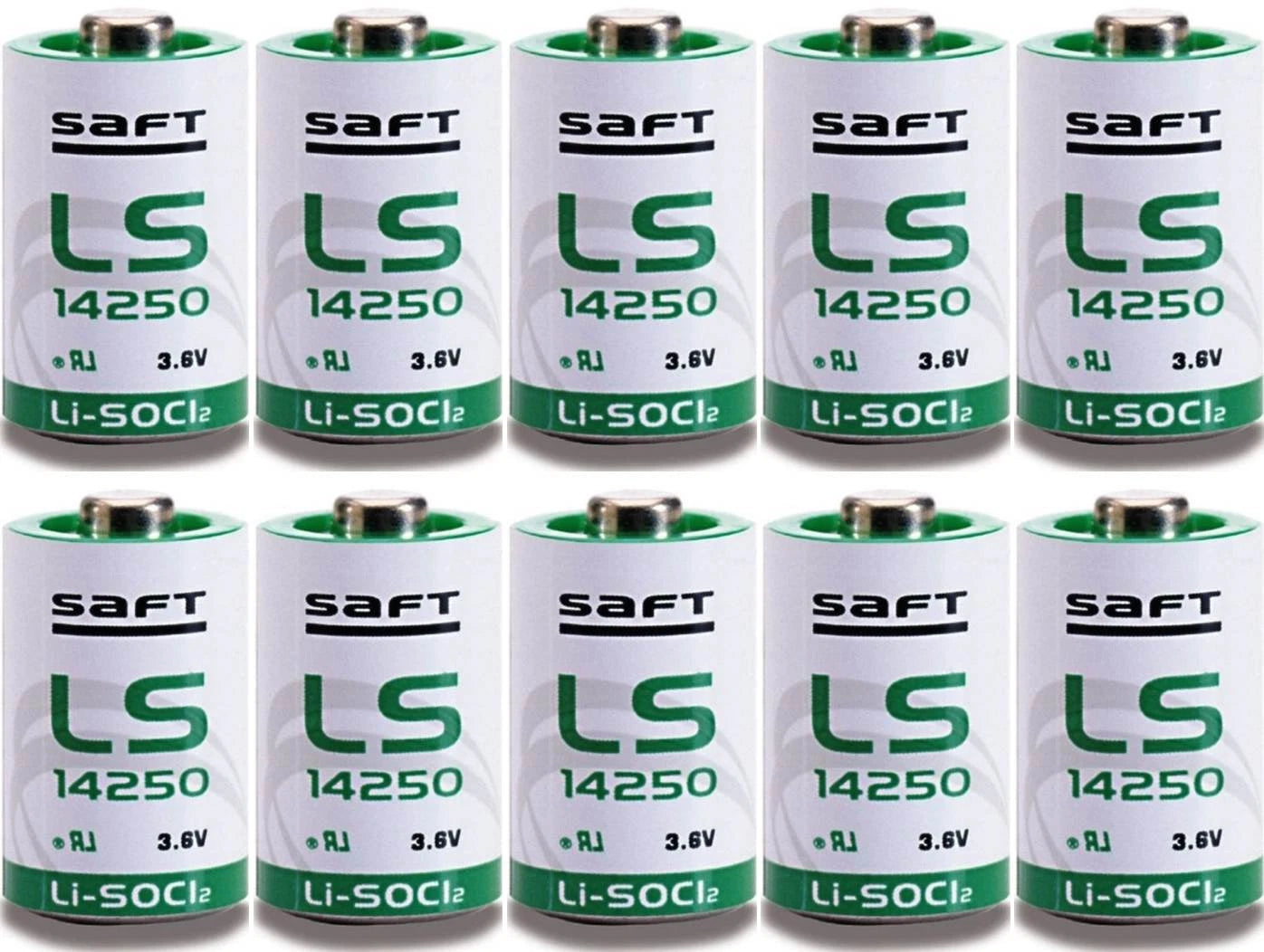 10 Pk SAFT LS14250-BA 3.6V 1/2 AA Lithium Batteries, Made in france
