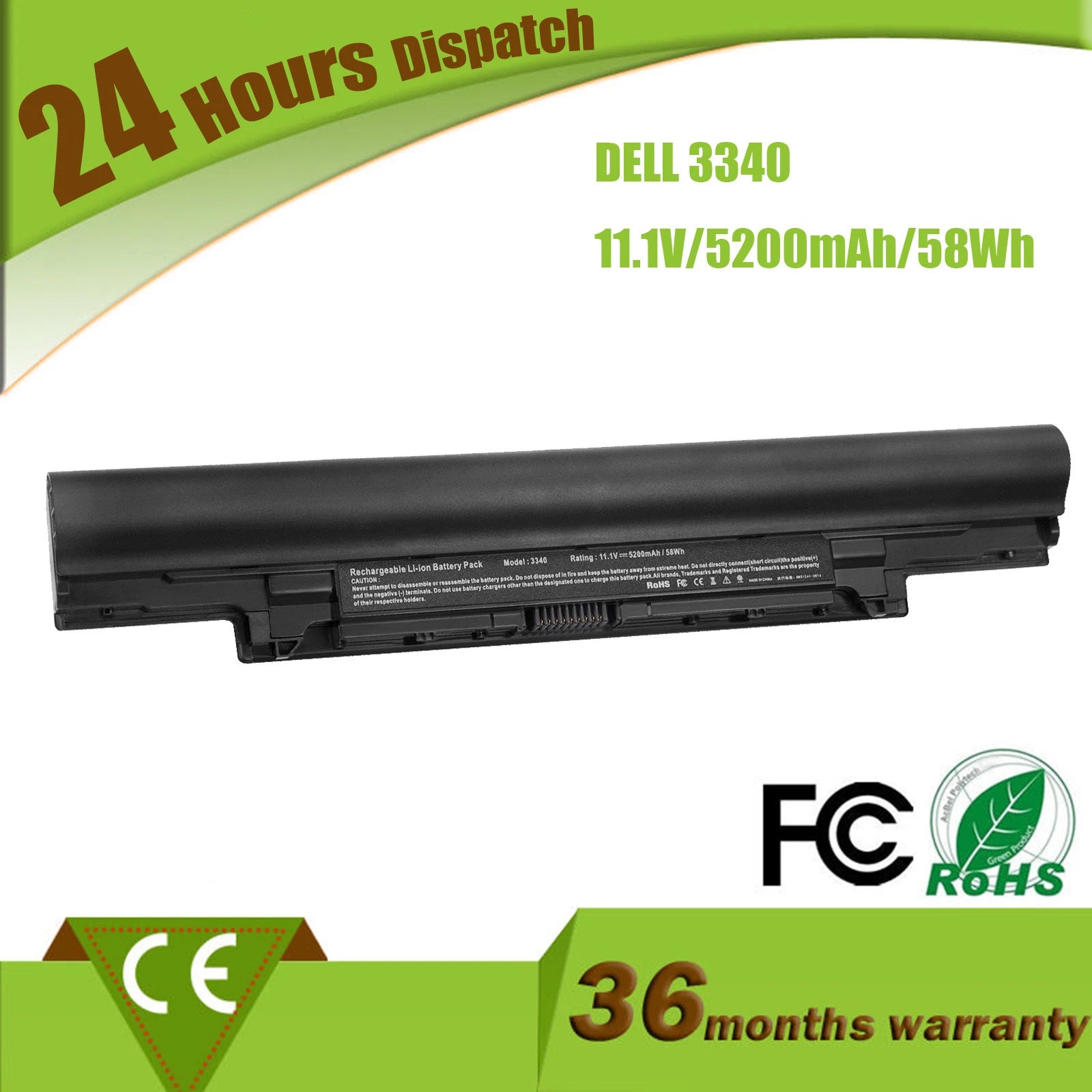 YFDF9 Battery for Dell Latitude 13" 3340 E3340 3350 5MTD8 JR6XC PWM3D 451-BBJB