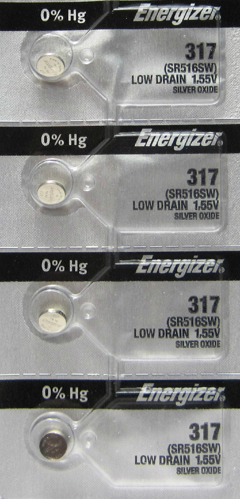 Energizer 317 Button Cell 1.55V Batteries 4 Pcs
