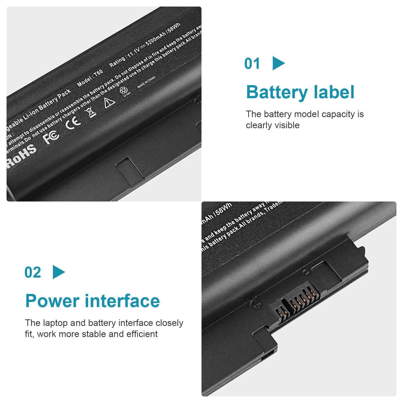 6 Cell Battery for IBM Lenovo Thinkpad T60 T61 R60 R61 R500 T500 W500 R61i T60p