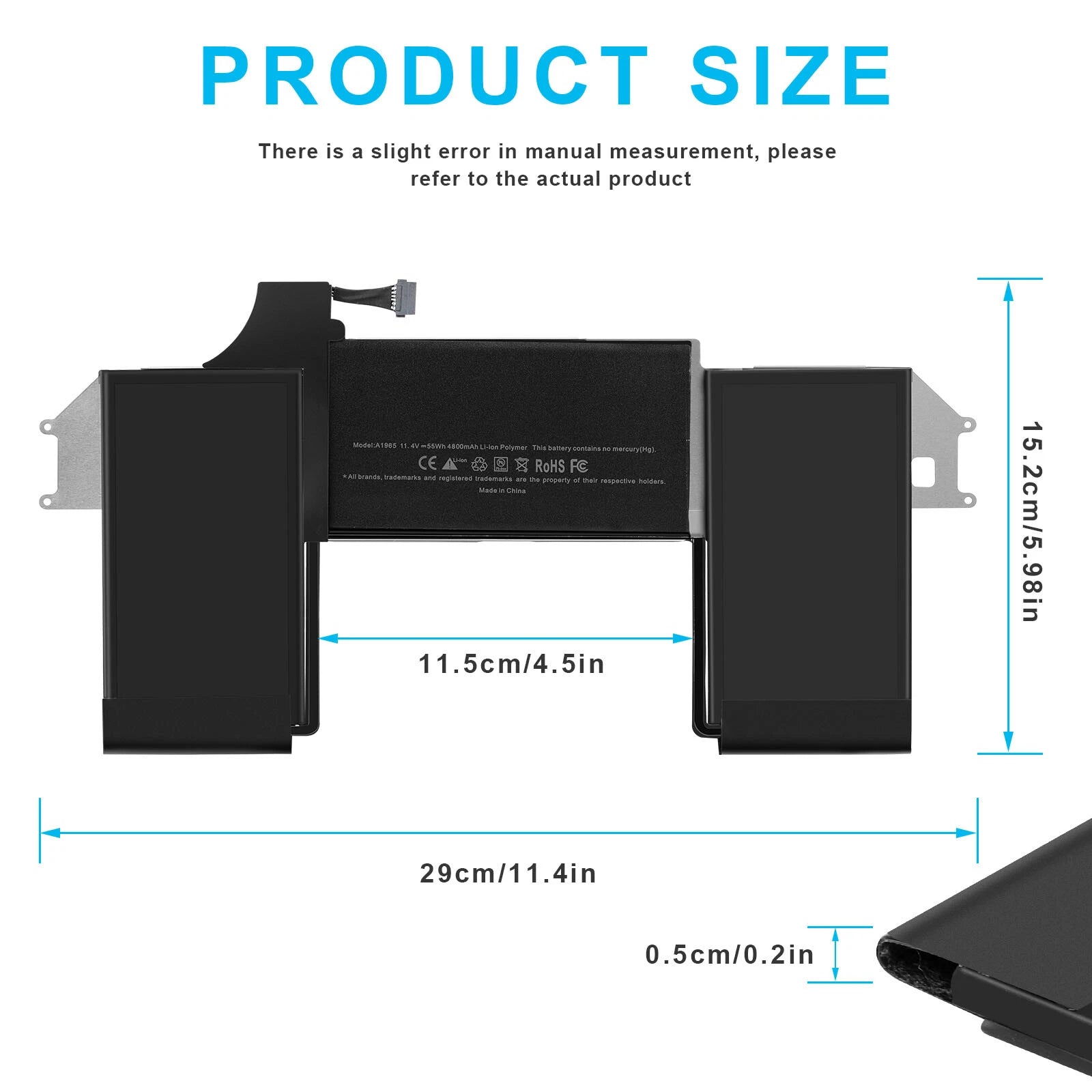 A1965 Battery For Apple Macbook Air 13 inch A1932 2018 2019 A2179 2020 661-11676