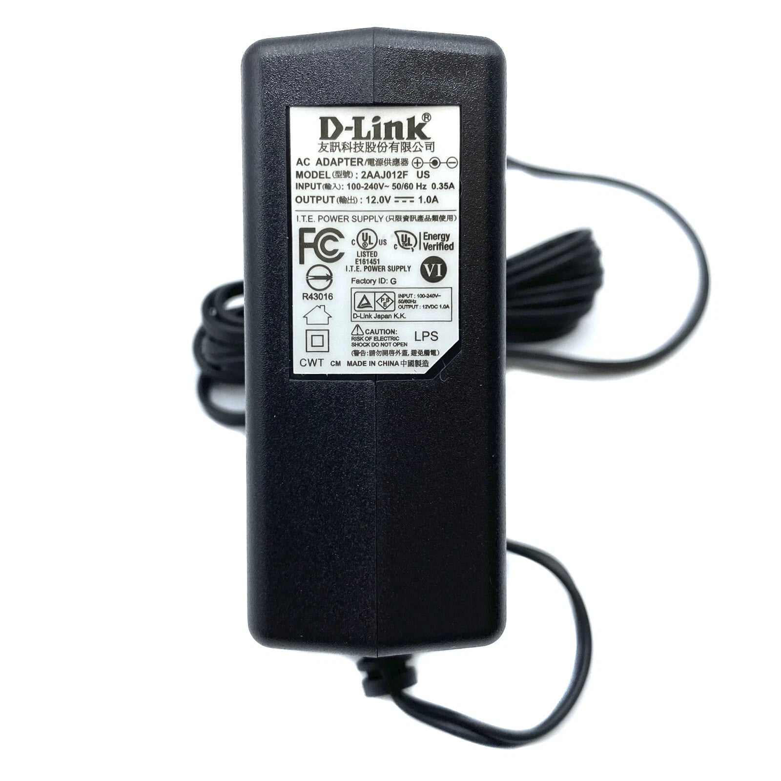 New Genuine D-Link 2AAJ012F US AC Power Supply Wall Adapter 12V 1A OEM