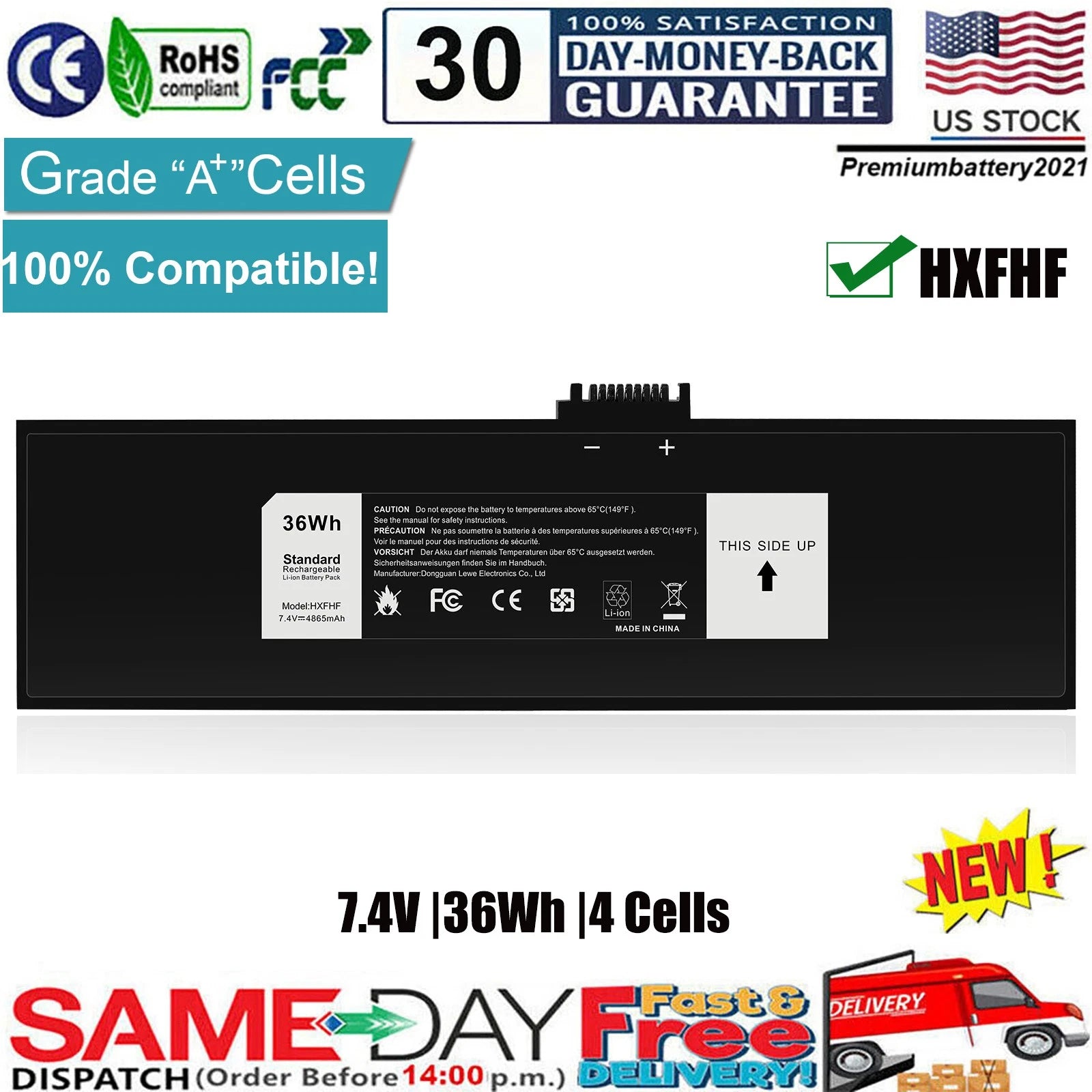 ?HXFHF VT26R Battery for Dell Venue 11 Pro 7130 7139 7310 Tablet PC VJF0X XNY66